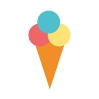 diseño de vector de icono de estilo plano de cono de helado