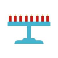 diseño de vector de icono de estilo plano de menorah judío