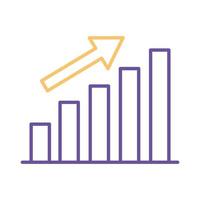 bars chart with increase arrow line style icon vector design