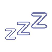 sleeping z z z line and fill style icon vector design