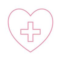 heart with cross line style icon vector design