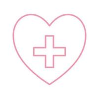 heart with cross line style icon vector design