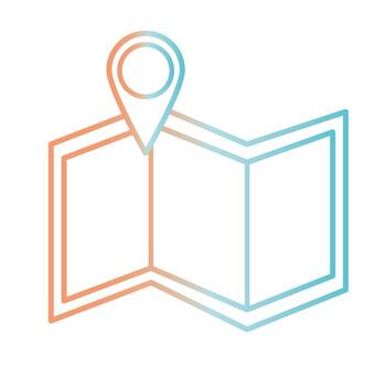 marca gps en el mapa diseño de vector de icono de estilo degradado