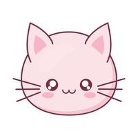 Diseño de vector de dibujos animados de animales de gato kawaii