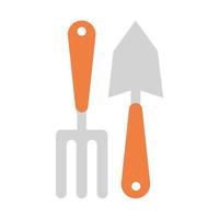 garden rake and shovel flat style icon vector design