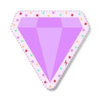 pink diamond with colored circles stickers vector