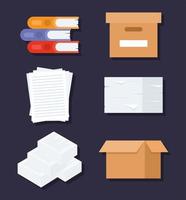 six paperwork icons vector