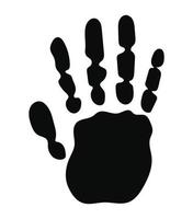 silhouette of black color with one hand and five fingers on white background vector