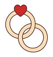 rings with heart vector