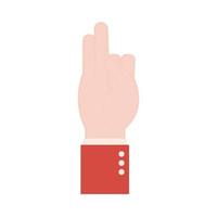 diseño de vector de icono de estilo plano de lenguaje de señas de dos manos
