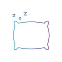 sleeping pillow gradient style icon vector design