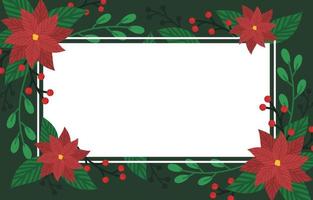 Christmas Floral Wreath Poinsettia Background vector