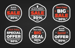 Black Friday Sale Sticker Collection vector