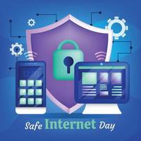 Safe Internet Day Background Template vector
