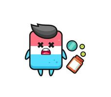 illustration of overdose eraser character vector