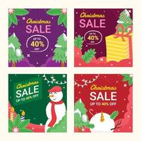 Christmas Sale Social Media Posts vector