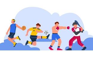 Set of Characters in Sport Olympic Theme vector