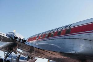 SINSHEIM, GERMANY - OCTOBER 16, 2018 Technik Museum. Two old airplanes parked outdoors. Side view photo