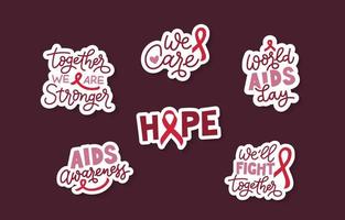 Set of World AIDS Day Sticker