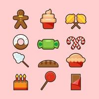 Christmas Sweets Icon Collection vector