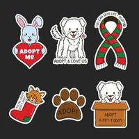 Christmas Santa Paws Sticker vector