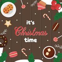 Christmas Food Background vector