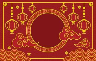 Chinese New Year Red Background vector