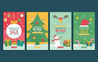 venta de navidad de historias de redes sociales vector