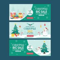 Set of Banner for Christmas Sale vector