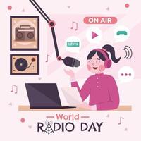 concepto del día mundial de la radio vector