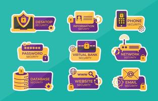 Security or Information Privacy Sticker Set vector