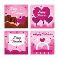Romantic Social Media Posts For Valentine's Day Celebration vector