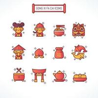 Chinese New Year Festival Icons vector