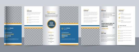 Creative Corporate And Business Trifold Flyer Brochure Template Design. vector