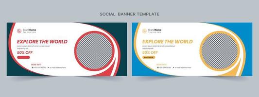 Social Media Post And Web Banner Template Design, Fully Editable. vector