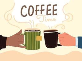 coffee time card vector