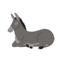 donkey lies on the floor icon design on white background vector