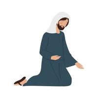 nativity character on the knees praying icon design on white background vector