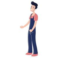 man in overalls vector