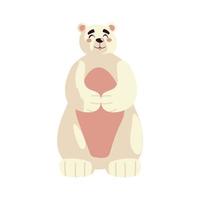 Cute dibujos animados de animales de oso polar, icono de imagen aislada vector