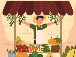 man in a local organic production vector