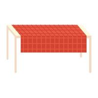 table with tablecloth vector