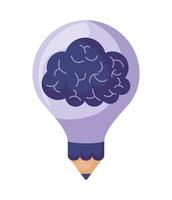 lightbulb with brain vector