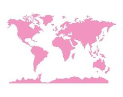 diseño de vector de mapa mundial rosa