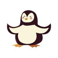 Cute little penguin animal cartoon, icono de imagen aislada vector