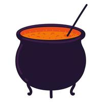 witch cauldron with potion vector