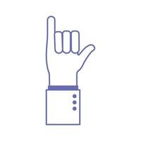 i hand sign language line and fill style icon vector design