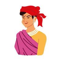 Retrato de mujer india vector