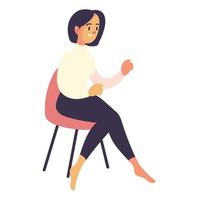 woman sitting on chair vector