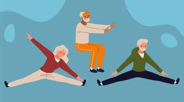 athletes old people vector